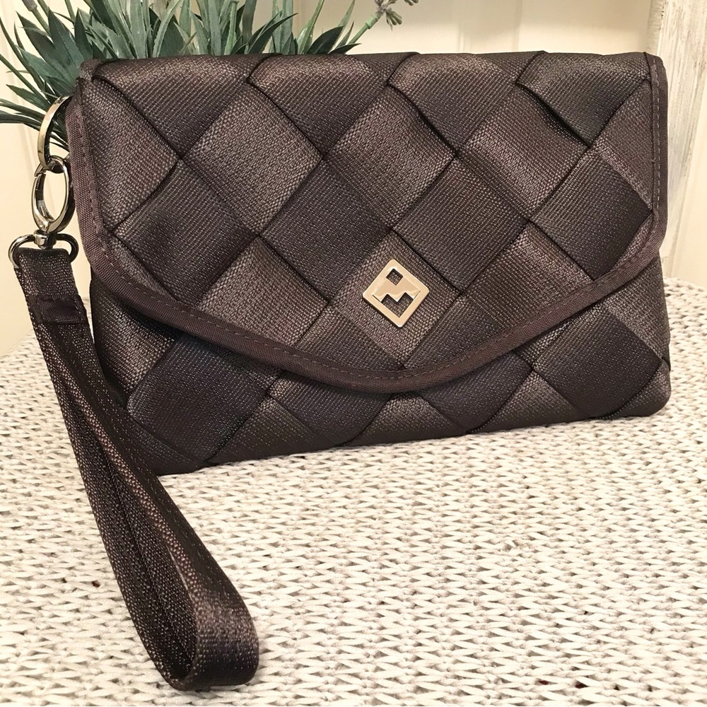 Maggie Bags Large Clutch Seatbelt Bag Chocolate Brown